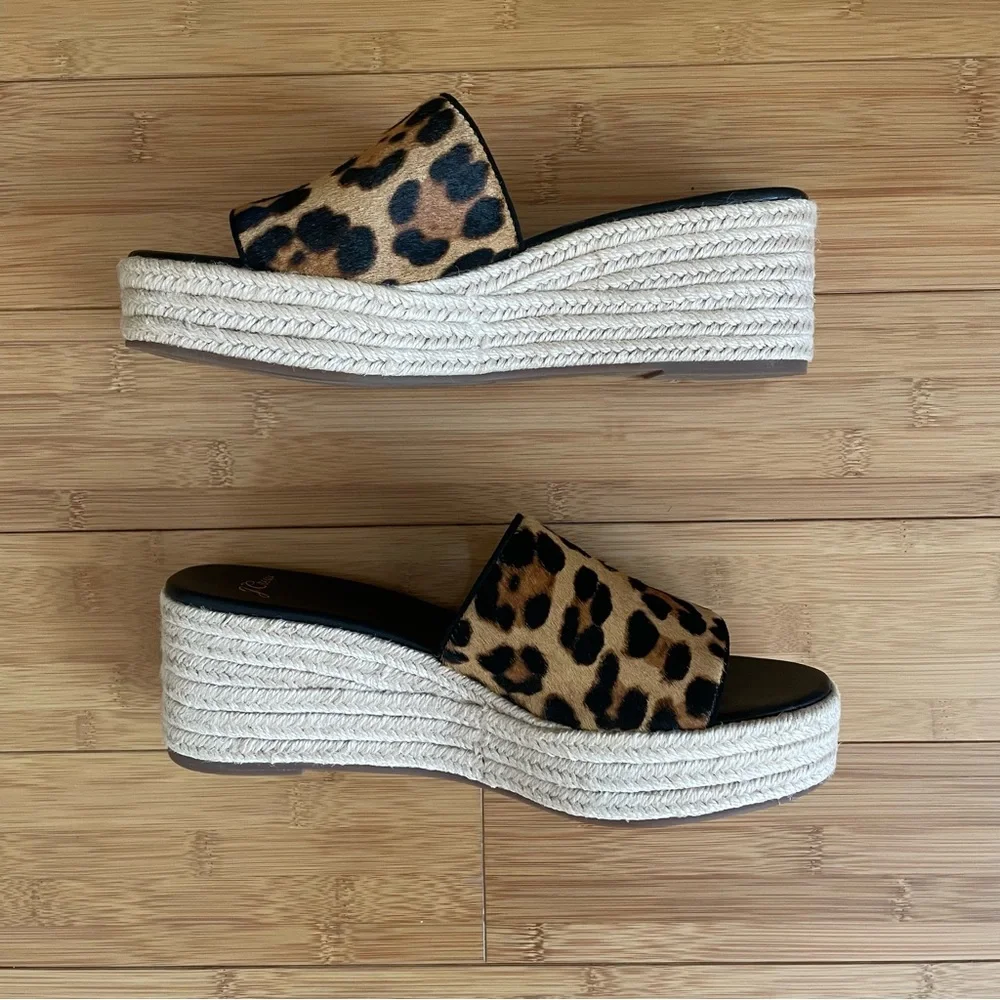 NEW J. Crew Calf Hair Camilla Espadrille Slide Sandals